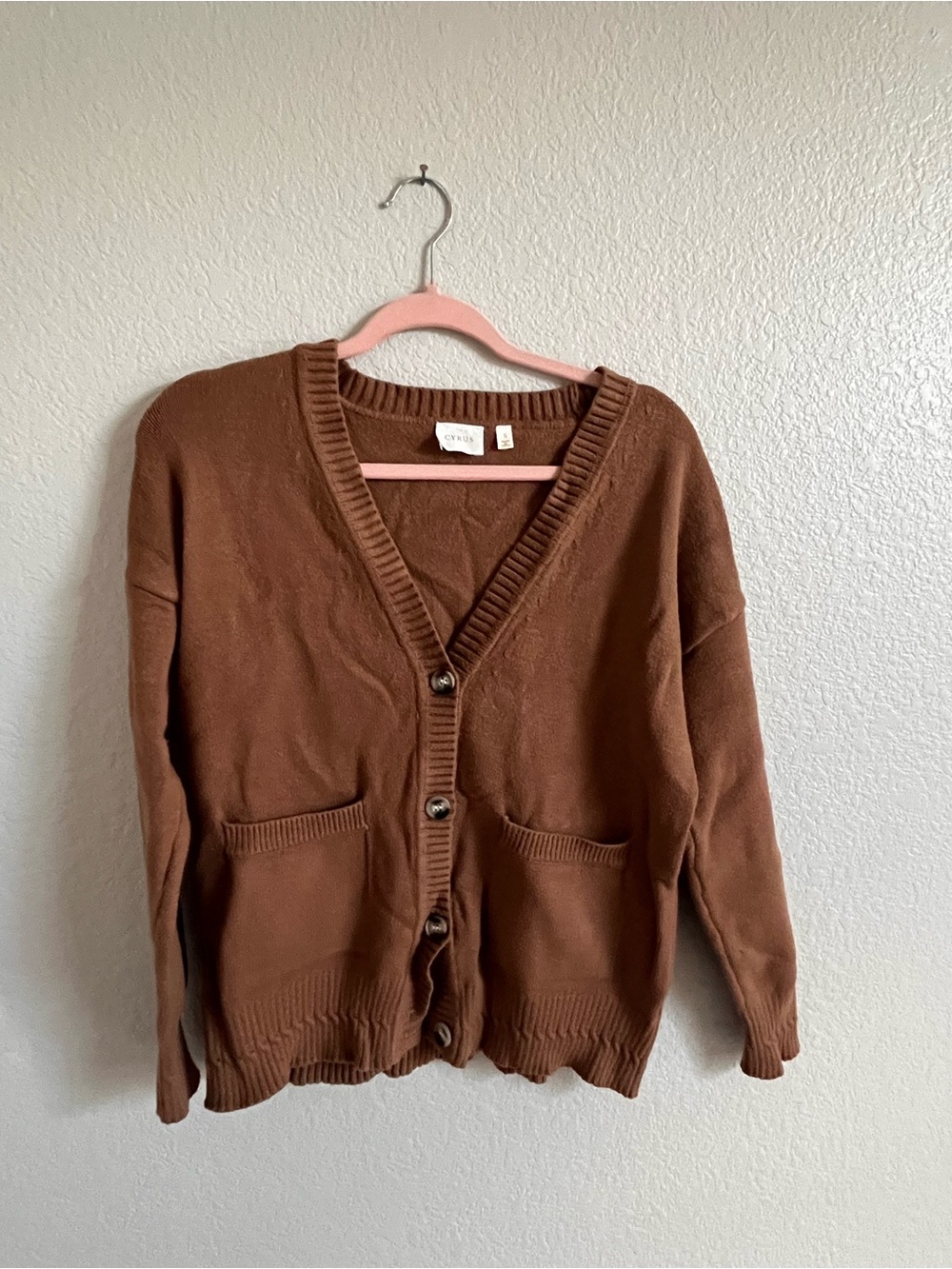 Cyrus Chocolate Brown Button-Front Cardigan